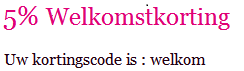 Welkomstkorting Welkomstkorting
