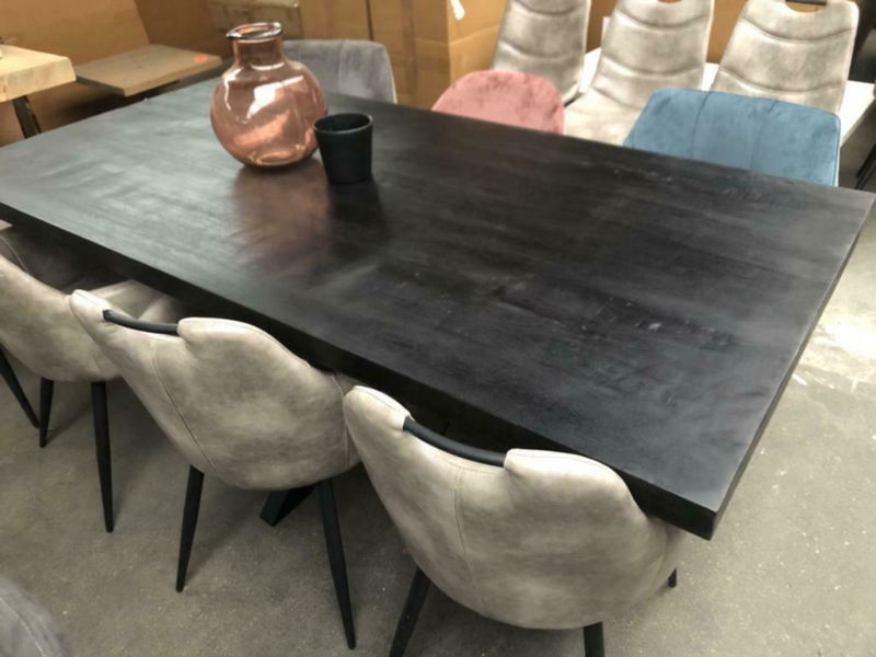 Spiksplinternieuw Nieuw: Eettafel industrieel zwart hout metaal | Eettafels | WK Home.nl OW-86