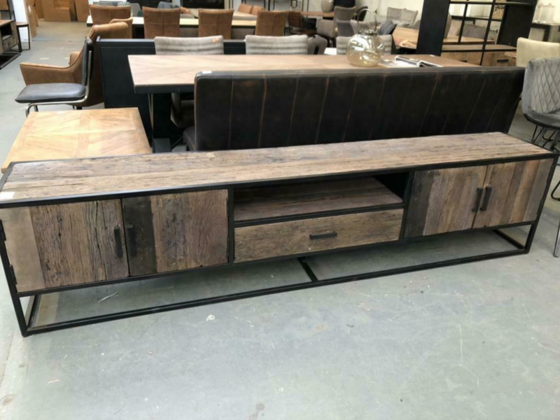 Spiksplinternieuw Nieuw: TV meubel XL riverwood/zwart staal | TV Meubels | WK Home.nl RG-64