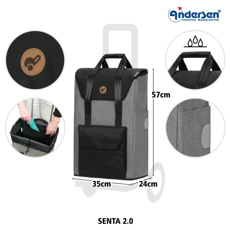 Shopper 4 wielen (duwen en trekken)