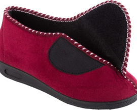 Pantoffel bordeaux hoog damesmodel