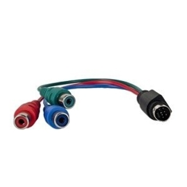 7-Pin S-Video to 3 RCA RGB (Red, Blue, & Green) Component TV HDTV - Video Adapter Cable