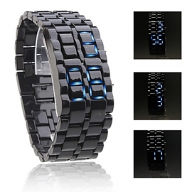 Lava Led Watch Samourai Blauwe Led steel