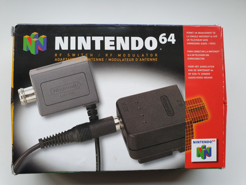 Nintendo 64 N64 Rf Switch Rf Modulator Incl Cable E 3 1 Nintendo 64 Console S Flashkaartshop Retro Games Gameboy Nes Snes N64 Reparatie Pc Laptop