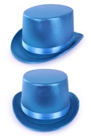 Hoge hoed metallic turqoise