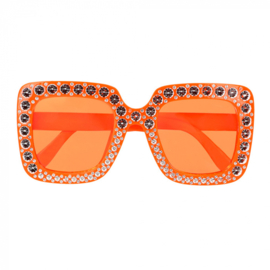 Partybril bling bling | oranje