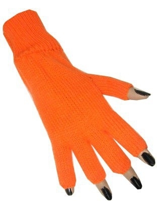 Vingerloze handschoen oranje Vingerloze handschoen oranje