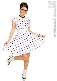 Wit / zwart diner girl Wit / zwart diner girl