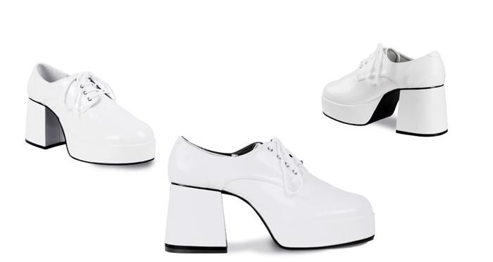 Herenschoen plateauzool Jazz wit | Laarzen en schoenen | Partykleding -  goedkope feestkleding - carnavalskleding - themakleding