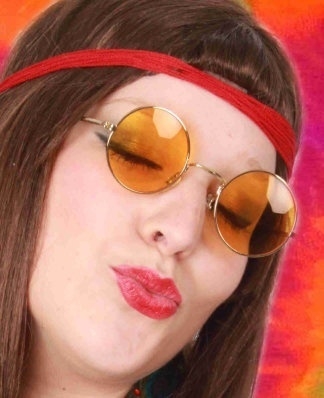 Hippie bril geel glas Hippie bril geel glas