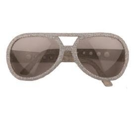 Disco bril zilver glitter Disco bril zilver glitter