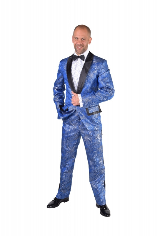 Smoking brocaat blauw Smoking brocaat blauw