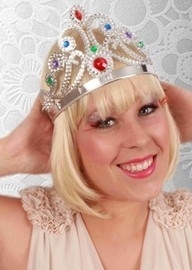 Koninklijke tiara zilver verstelbaar Koninklijke tiara zilver verstelbaar