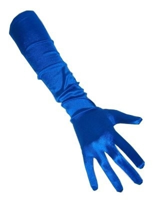 Glamour Handschoenen lang blauw Glamour Handschoenen lang blauw
