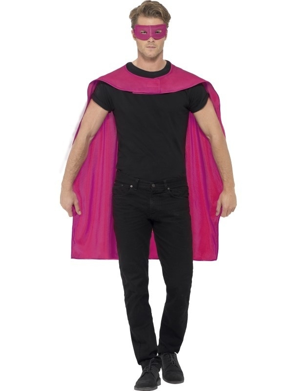Pink helden cape en masker Pink helden cape en masker