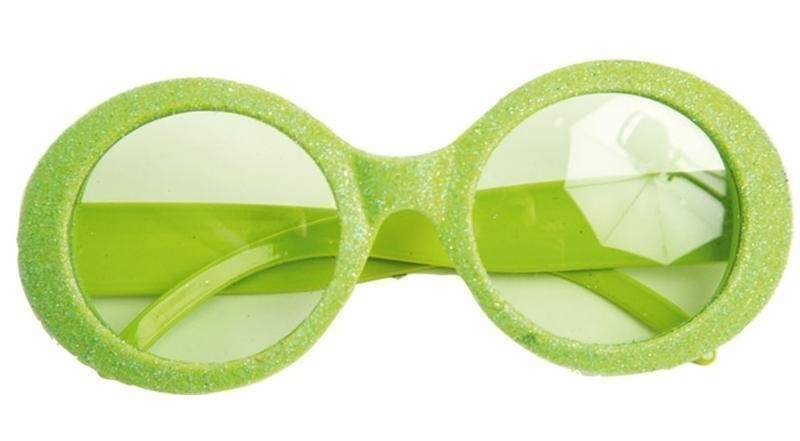 Disco glitter bril groen Disco glitter bril groen