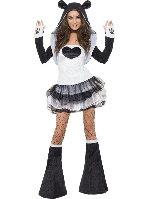 Regeren hoog monteren Zwart/wit panda jurkje sexy | Korte jurkjes | Partykleding - goedkope  feestkleding - carnavalskleding - themakleding