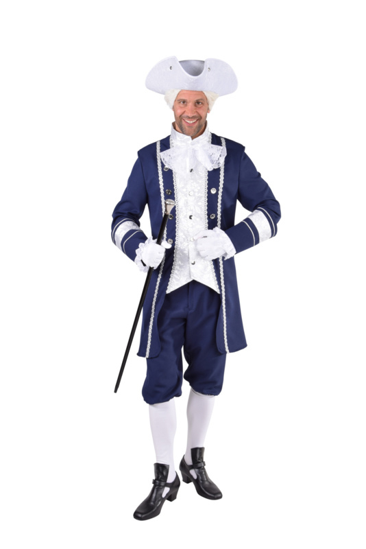 Markies kostuum blauw deluxe Markies kostuum blauw deluxe