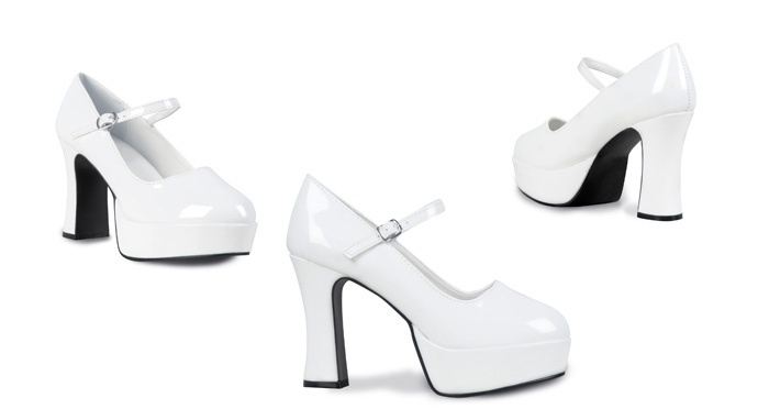 Disco schoenen plateauzool wit Disco schoenen plateauzool wit
