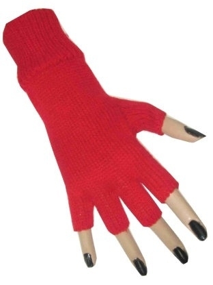 Vingerloze handschoen rood Vingerloze handschoen rood