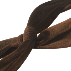 Velvet haarband ijzerdraad bruin