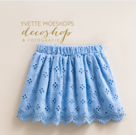 Rokje broderie blauw