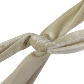 Velvet haarband ijzerdraad beige