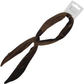 Velvet haarband ijzerdraad bruin