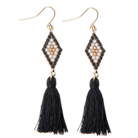 OORBELLEN tassel zwart