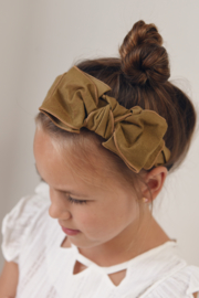 Diadeem strik beige (extra breed) kind/dames