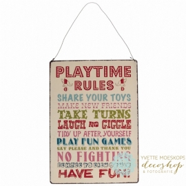 Tekstbord playtime rules
