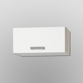Klepkast Genf wit met akazia design 60x35,2x34,6 cm
