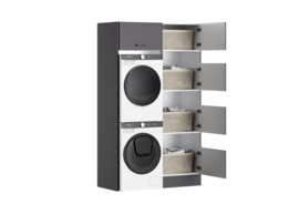 123,2 cm wasmachine / droger set kast MUKI antraciet