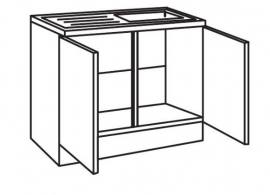 Werkblad/spoelbak RVS en onderkast Dakar 100x60x85