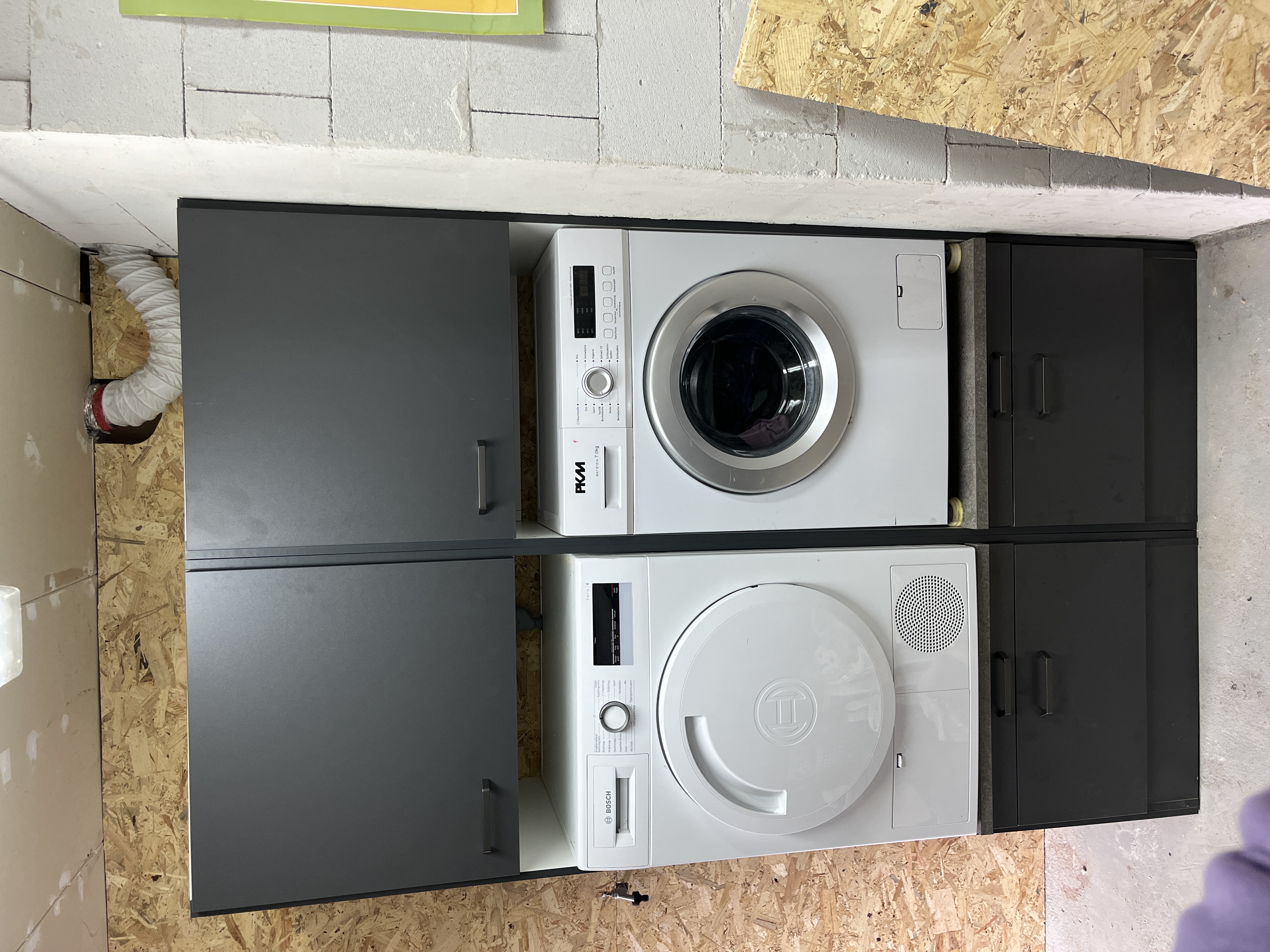 126,4 cm set tbv Droger en wasmachine kast MUKI Antraciet