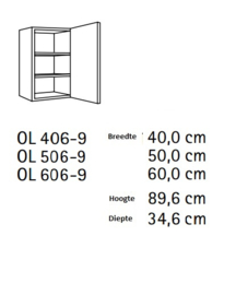 Bovenkast SALO hoog 60x89,6cm