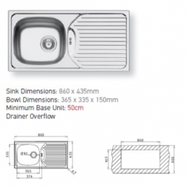 Keukenblok 270cm Wit excl. apparatuur