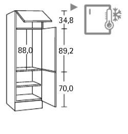 Hogekast met klep Padua 60x57x206,8 cm