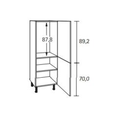 Lage koelkast kast 60 x 173,4 x 58,4 Ingvar antraciet