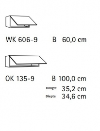 Bovenkast met klepdeur 60cm Porto