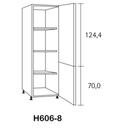 Hoge servies kast 211,8 x 58,4 x 60 cm Bengt wit