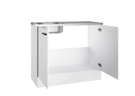 Spoelbak met onderkast 100x50x88 cm wit