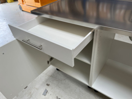 Kichenette keukenblok met RVS werkblad 122x60cm Bengt