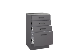 Onderkast vier lades 50x50x88 cm antraciet