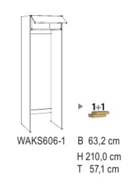 63,2 cm wasmachine / droger kast MUBO wit