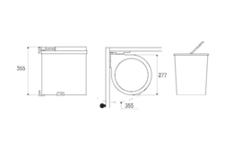 Afvalemmer Rond inbouw wit 13 liter