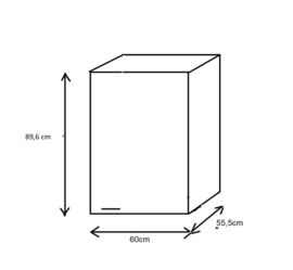 Hoge Bovenkast diep 89,6x55,5x60 cm MUBO wit