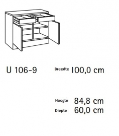 Buffet onderkast MONZA 100x60x82cm