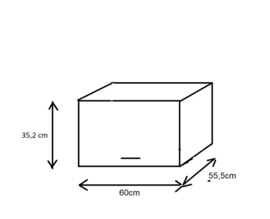 Extra diepe klep bovenkast 35,2x55,5x60 cm cm MUBO wit