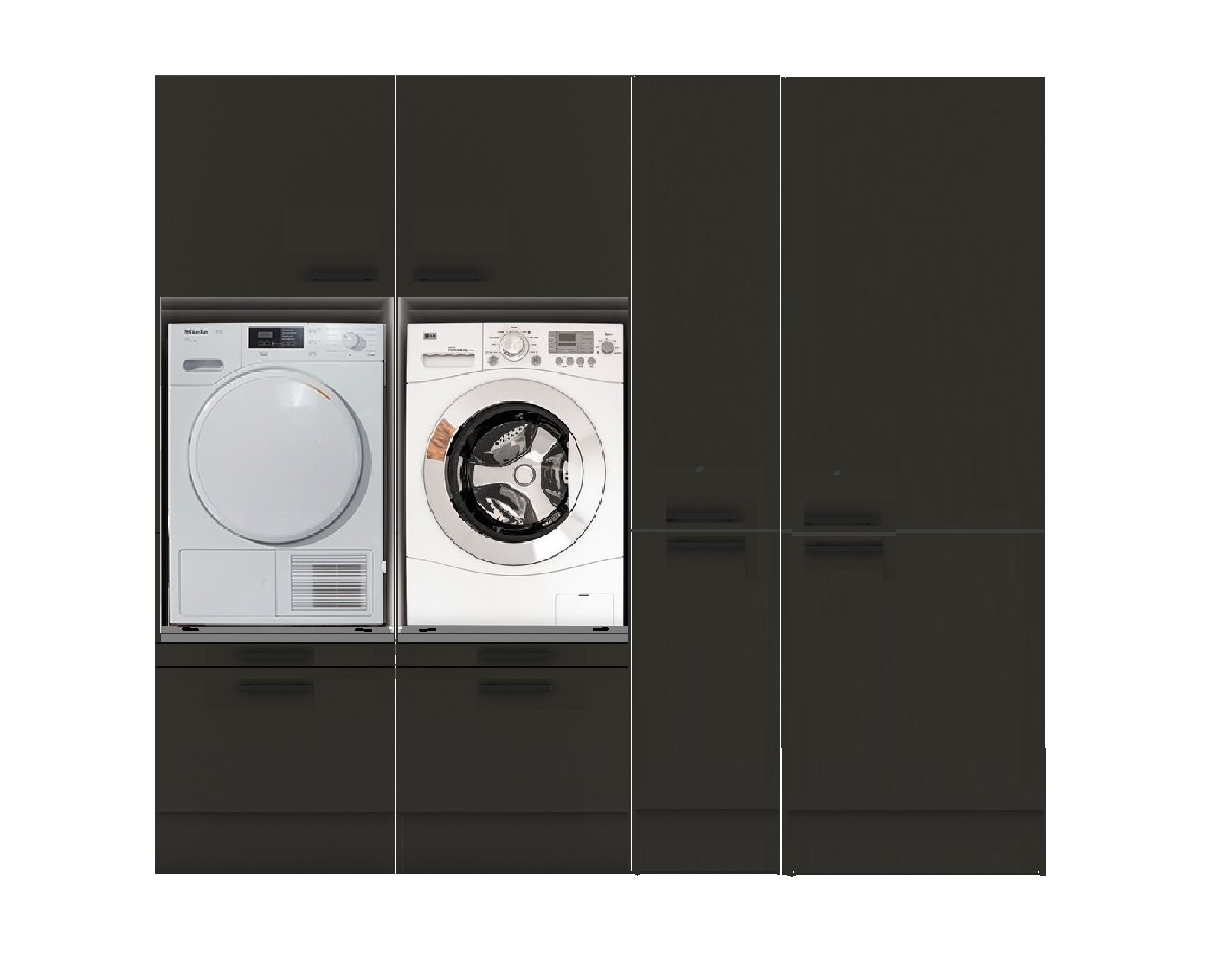 213,2x210 cm waskamer + apothekerskast MUKI Antraciet